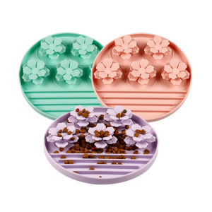 Pet Snuffle Mat Round Slow Feeder Pad - Silicone Suction Cup Dog Feeding Mat Anti-Choke Cat Food Bowl