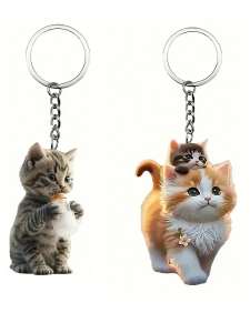 1pcs/2pcs keychain with one nursing kitten and two cute kittens perfect for pet lovers as decorative accessories
