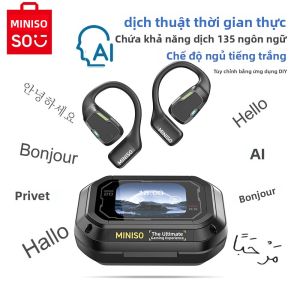 Tai Nghe Bluetooth Không Dây AI MINISO M98 Tai Nghe Chơi Game Thể Thao OWS Với Màn Hình Cảm Ứng LCD AI Translator Tai Nghe Chống Nước IPX5