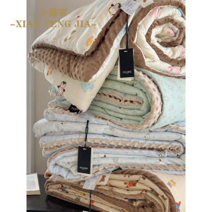 Thickened Pure Cotton Bean Flannel Quilt for Students Dormitory Single Spring Autumn Use Warm Filling Fiber Korean Origin