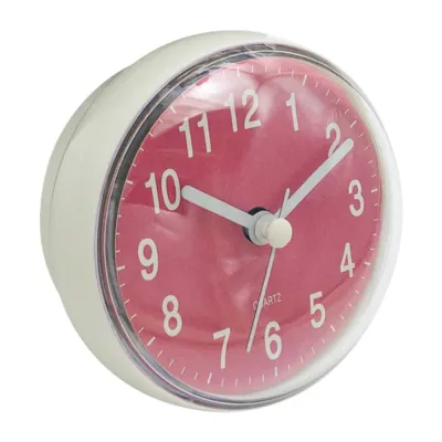 Mini Sucker Wall Clock Bathroom Anti-Fog Waterproof 7cm Kitchen Toilet Small Quartz Table Clock