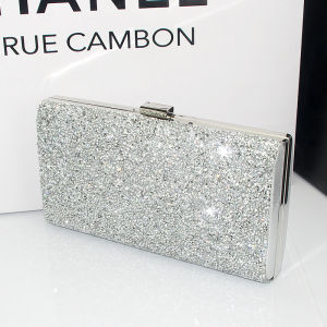 Diamond Embedded Evening Clutch Bag Sparkling Handbag High End Square Box Bag for Women Elegant Party Handbag Small Size