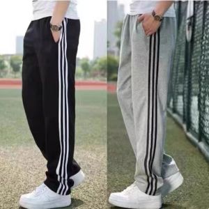 Spring Autumn Cotton Sports Pants Mens Straight Leg Casual Loose Elastic plus Size All-Match Sweatpants Long Trousers