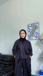 Lecia Shirt Atasan Casual Formal Lengan Panjang Minimalis