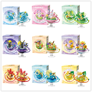 NEW Keeppley Original POKEMON Eevee Sylveon Building Blocks Espeon Glaceon Umbreon Vaporeon Toy Action Figures Model Toy Gift