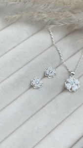 Combo Bộ Trang Sức Bạc Cỏ 4 Lá May Mắn BẠC HIỂU MINH BCB012