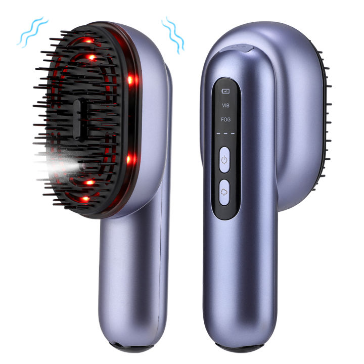 Electric Head Massage Comb Red Light Hair Regrowth Brush Scalp Spray