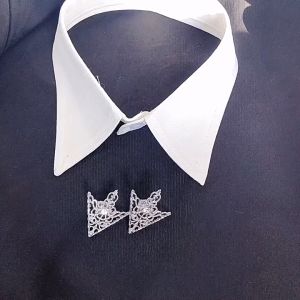 1 Pasang Pin Kerah Kemeja Bros Gaya Retro Lapel Pin Bros Kerah Kemeja Collar Pin