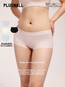 Plus Size High Elastic Skin Friendly Breathable Seamless High Waist Tummy Control Panties