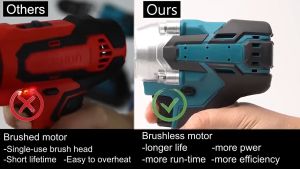 REAIM Cordless Electric Impact Wrench Brushless 680N/M Mobil Baterai litium