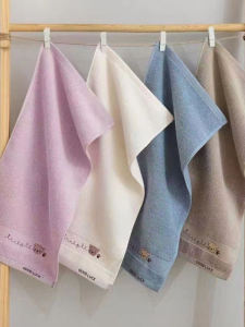 Pure Cotton Childrens Towel Soft Absorbent Non-shedding Face Towel Home Use Kitchen Towel Cartoon Design Bath Towel