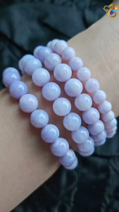 Collection Grade Natural Taro Milky Scorolite Lavender Moon Quartz Bracelet