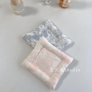 Heat Resistant Square Cotton Cup Mat Splashed Ink Effect Grey And White Dot Modern Simple Style Photography Props Home Fabric