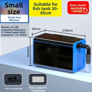 Sunsun | Top-Flow Drawer Filter Box for Aquariums Wall-Mountable No Water Change Required