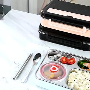 LUNCHBOX STAINLESS 4 SEKAT KOTAK MAKAN DEWASA PREMIUM KAPASITAS 1300ML KODE 005A