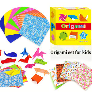 Baby Origami Craft Instruction Book With Colored Paper Improve Babys Hands-on Craft Skills Optional English Arabic Version Gift
