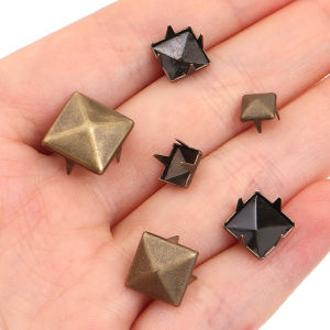 20-50pcs/lot Vintage Antique Bronze Square Claw Button Nailheads Pyramid Rivet For Luggage Bags Clothes Leathercraft Accessories