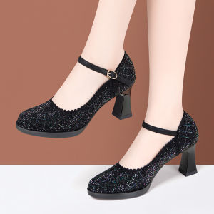 AOMANLIN | Qipao Show One-Button Buckle Gold Wedding Shoes