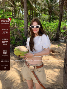 Summer Casual Thin Womens Shorts Dental Appliance Dog Large Wang Blue Summer New Arrival High Waist Nine Points Pants