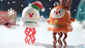 HOMEMORY Christmas Dancing Toys Creative Santa & Elk Figures with Wacky Twisting & Crawling Movements