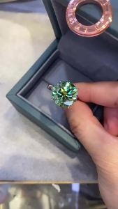 5CT Round Moissanite Real 925 Sterling SilverEngagement Ring For Women Flower Design Luxury Wedding Band Fine Jewelry Gift