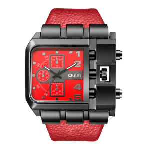 OULM | Oulm Casual Wristwatch Square Dial Wide Strap Mens Quartz Watch Luxury Brand Male Clock Super Big Men Watches Relogio Masculino