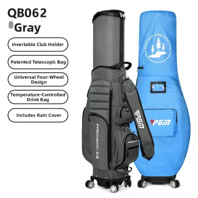 PGM GOLF | Hard Shell Airline Compatible Telescopic Spinner Golf Bag
