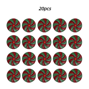 20pcs Christmas Candies Ornaments Candy Cane Lollipop Swirl Hanging Pendant Peppermint Sweet Decorations