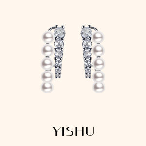 YISHU | Bông Tai Đính Kim Cương Thiết Kế Đơn Giản Sang Trọng Mới