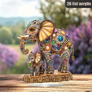 1PCS Creative Mother Daughter Elephant Desktop Decoration Sculpture Mothers Day Gift Daily Home Decoration Office Decoration