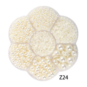 5600Pcs (2/3/4/5/6/8/10mm) Half Round Pearl Beads Flatback Rhinestones For DIY Weeding Dress Make Up Nail Art Decoration F0517