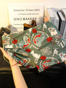 กางเกงบ็อกเซอร์ชายเอวกลางลายพิมพ์ กางเกงขาสั้นลำลอง ผ้าฝ้าย ระบายอากาศได้ดี กางเกงบ็อกเซอร์ชายสปอร์ต ทรงหลวม สไตล์ฤดูร้อน