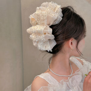 2024 New Elegant Butterfly Knot Cloud Bubble Hair Clip Womens Back of Head Updo Shark Clamp Hair Accessories Hair Cards