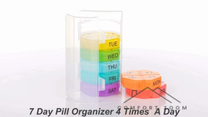 Portable Medicine Box 7 Day & 4 Times Pill Box Travel Medicine Storage Cases