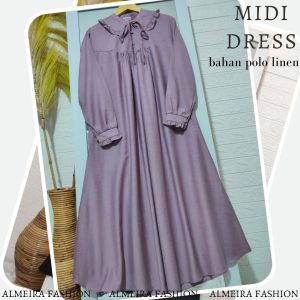 MIDI DRESS POLO LINEN SILK / MIDI DRESS MAXI BRUKAT MALIKA / DRESS LEBARAN 2023