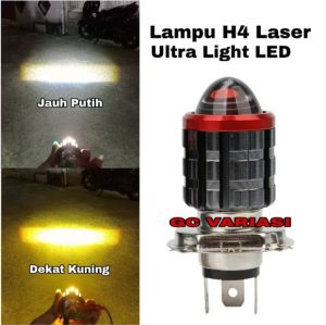 LAMPU UTAMA MOTOR H4 LASER/LAMPU LED MOTOR DEPAN H4 LASER AC DC