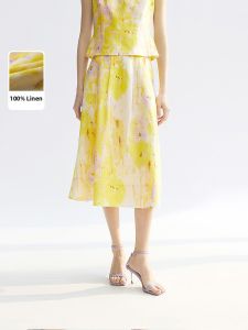 LANCY FROM 25 | High-Waist Linen Summer Skirt