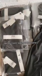 LEGGING ZARA PREMIUM KULIT ELASTIS ADEM HITAM ONLY  COD GRATIS ONGKIR