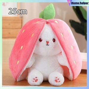 Stuffed Dolls Toys Strawberry Rabbit Plush Doll Cute Bunny 2 In 1 Long Ear Fruit Animal Stuffed Doll