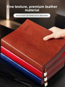 Creative 2026 Soft Leather A5 Notebook Diary Planner B5/A6 Size Daily Task List Notebook Efficient Business Planning Book