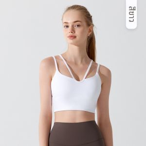 เสื้อชั้นในโยคะสำหรับผู้หญิง ชุดกีฬาฟิตเนส ทรงเกาะอก ดีไซน์หลังสวย ระบายอากาศได้ดี สายเดี่ยว ชุดโยคะฤดูร้อน ป้องกันการสั่นสะเทือน