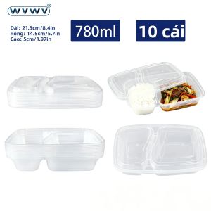 Hộp Cơm Trưa Bằng Nhựa Hai Ngăn 780ml Bộ 10/40 Chiếc Hộp Đựng Thực Phẩm Có Thể Tái Sử Dụng Xếp Chồng Lên Nhau Có Nắp Đậy Để Bảo Quản Đồ Ăn Nhanh Đồ Ăn Nhẹ An Toàn Cho Lò Vi Sóng Máy Rửa Chén Tủ Lạnh Thích Hợp Cho Các Buổi Dã Ngoại Trường Học V...