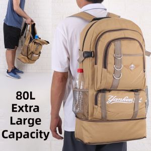 New Sporty Mens 80L Large Capacity Backpack for Long Distance Travel Work Return Luggage Student Book Bag Shoulder Bag