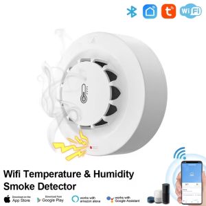 Tuya WiFi Smoke Alarm Temperature and Humidity Sensor Smoke Detector Fire Protection Alarm Smokehouse Combination Firefighters