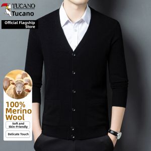 TUCANO | Mens 100 Wool V-Neck Knit Cardigan