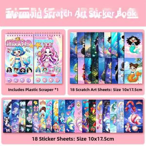 LOOM LUXE | Mermaid Scratch Art Princess Dress Up Stickers Quiet Book