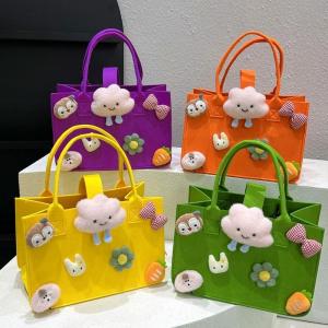 Cute Doll Felt Handbag Cartoon Mommy Bag Banquet Companion Gift Multifunction Tote Shopping Bag