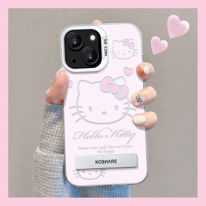 Kitty Cat Stand Compatible with 13  15Promax Mobile Phone Case 141211 Redmi K70 Xiaomi Honor 8090NovaP50 Protective Cover 3040 Huawei Pura70Mate60SE