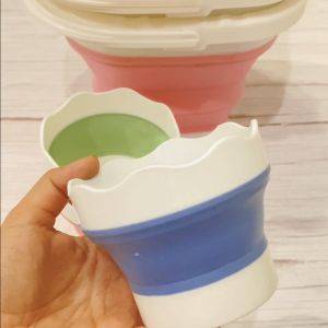🇲🇾 Silicone Foldable Brush Pail Cleaner Washing Bucket 12 Types Painting Brush Holder Paint Water Buckets Square Round with Handle