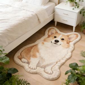 VIKAMA Có Thể Giặt Được Chống Trơn Trượt Pug Hình Con Ong Sang Trọng Thảm Hoạt Hình Dễ Thương Sàn Nhà Cho Phòng Ngủ Phòng Tắm Người Yêu Thú Cưng Trang Trí Nhà